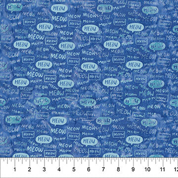 Meow Meow Batiks - Words Blueberry