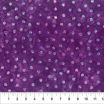Meow Meow Batiks - Kitty Paws Plum