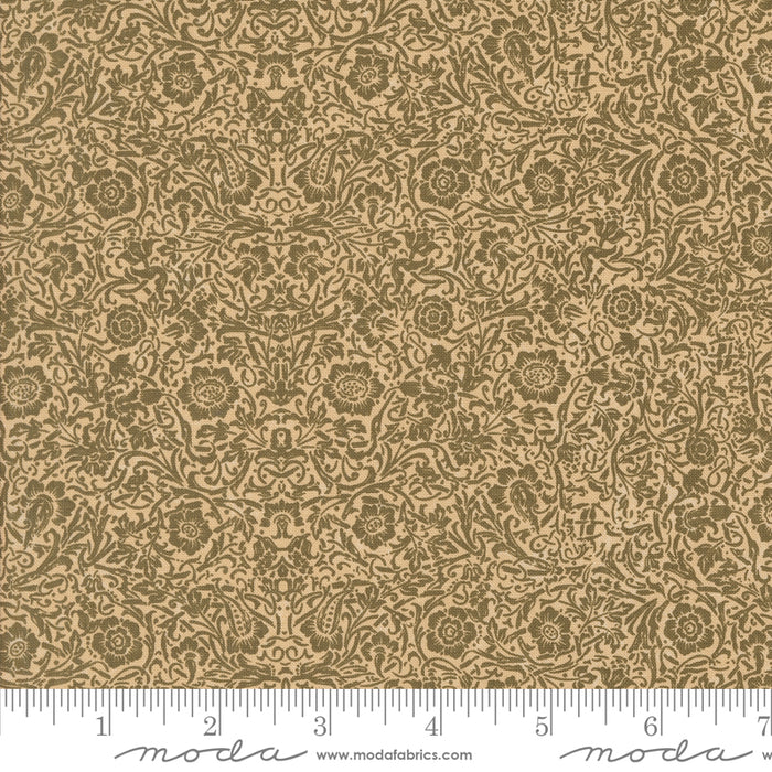 A Vintage Christmas - Amaryllis Damask Green