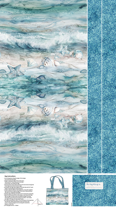 Sea Breeze Canvas Tote Bag Panel - Multi