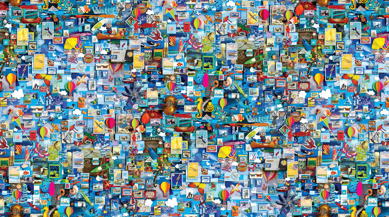 Color Collage II Digital Print - Blue Multi