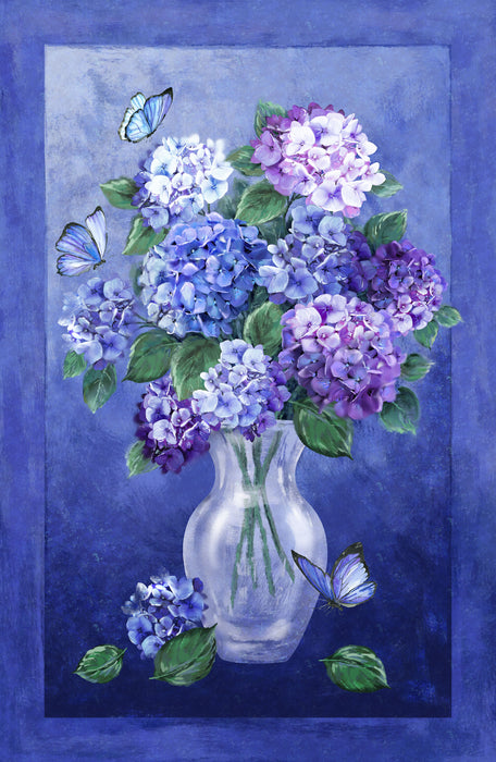 Rhapsody In Blue Panel - Bouquet Blue Multi