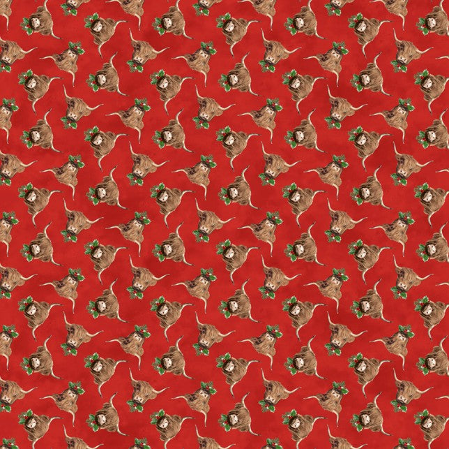 Highland Heart - Cow Heads Red
