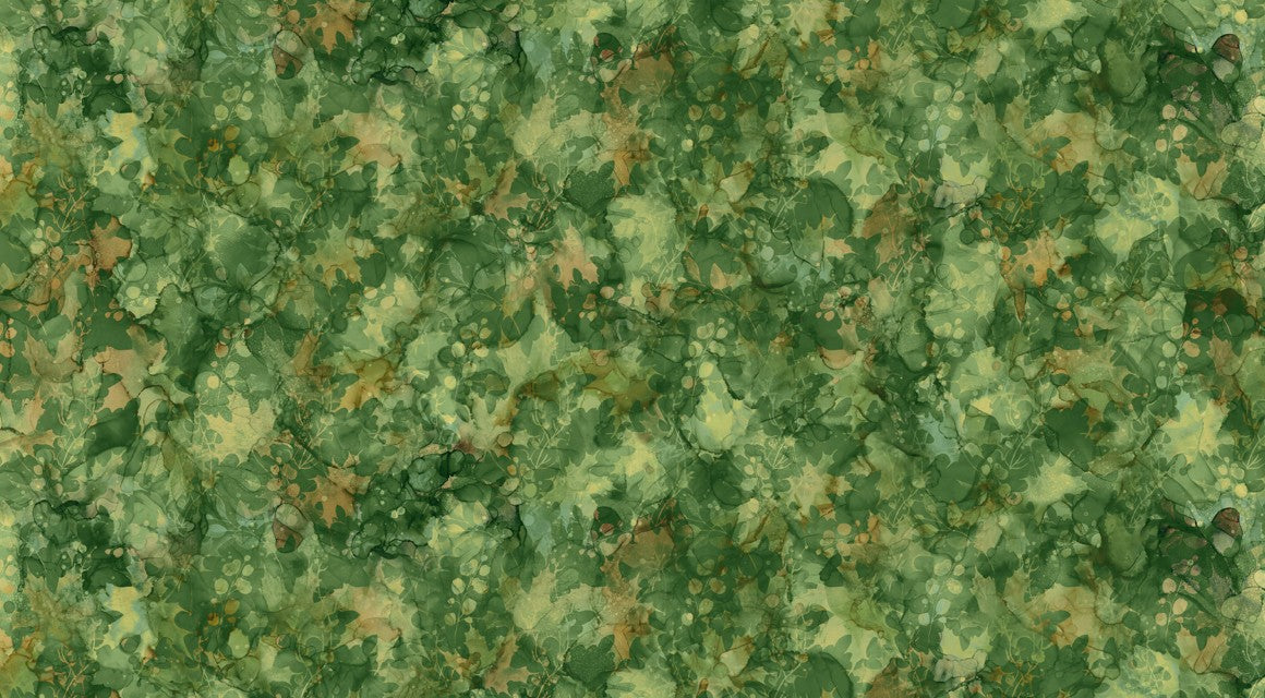 Autumn Breeze - Leaf Texture Dark Green