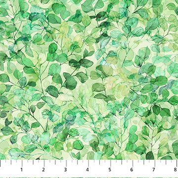 Veranda - Packed Leaves Light Green