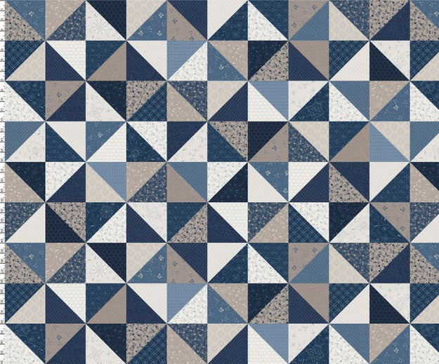 Patchwork Blue - Running Blocks Multi