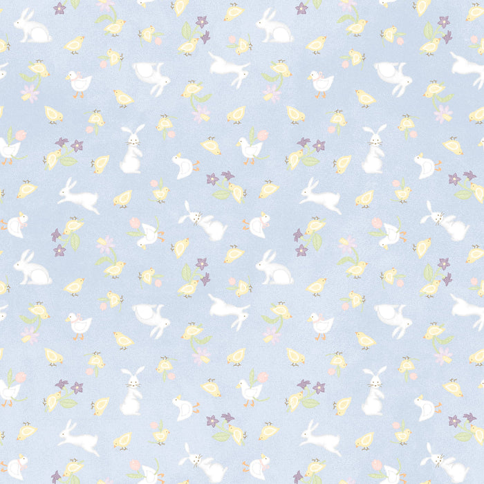 Little Chicks Flannel - Bunnies & Chicks Blue