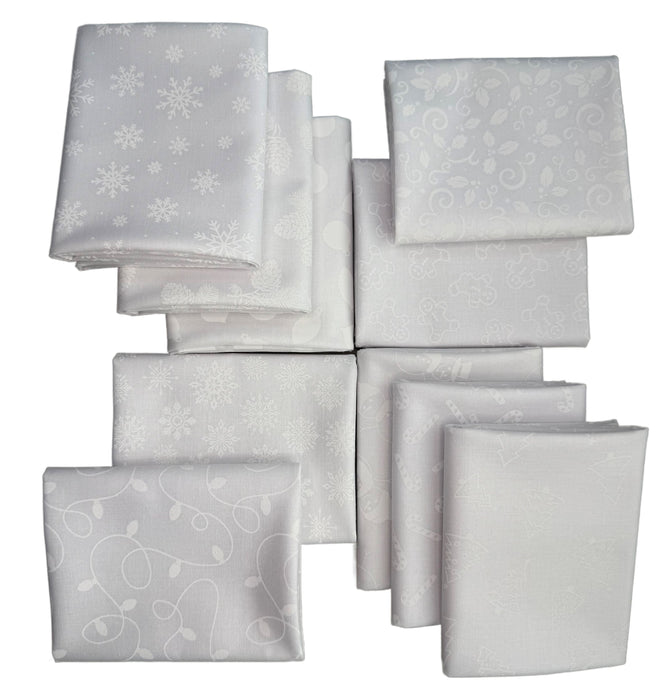 Stocking Stuffers II White on White FQ Bundle