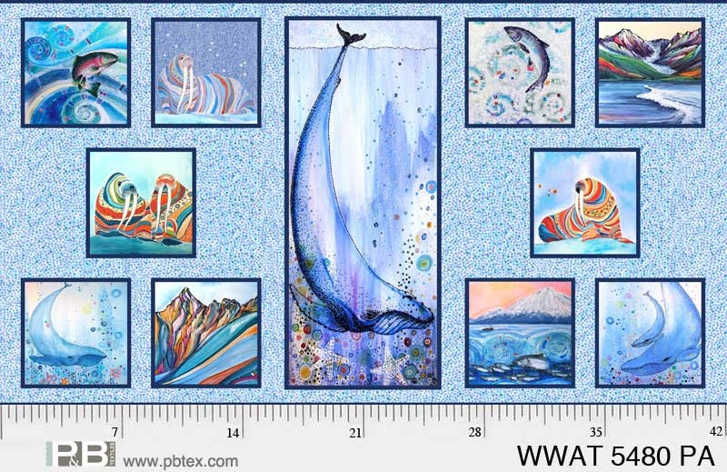 Wild Waters - Sea Panel Blue