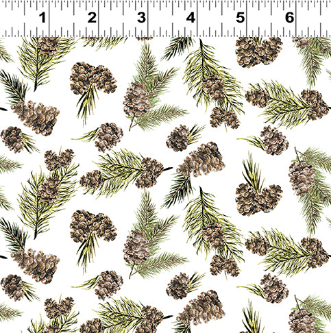 Joyful Winter - Pine Cones White