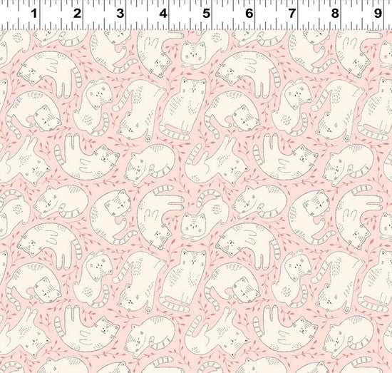 Kitten Fun - Tossed Kittens Light Pink