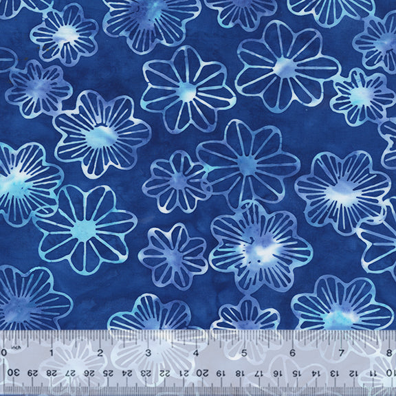 Midnight Moon Batiks - Lilypad Blue