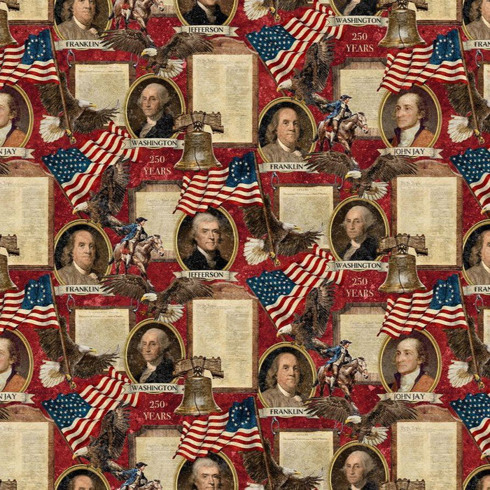 America 250 Stonehenge - Founding Fathers Red Multi