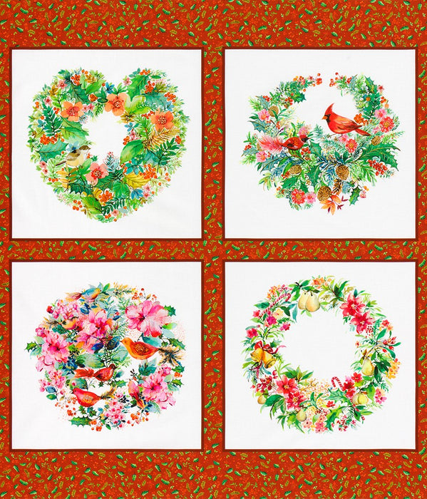 Yuletide Bouquet - Panel Red