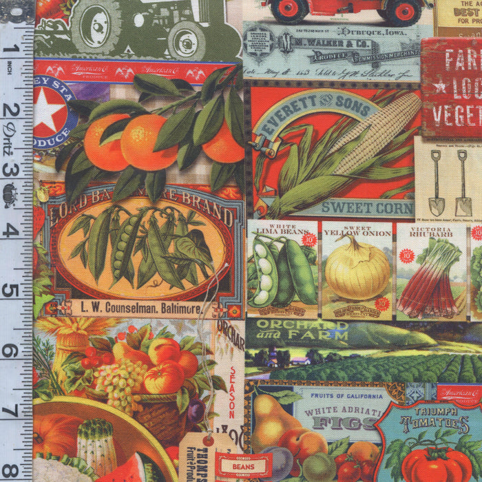 Farm & Garden - Collage Novelty Multi 17" Remnant