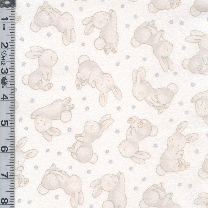 Snuggle Bunny Flannel - Bunny Toss White