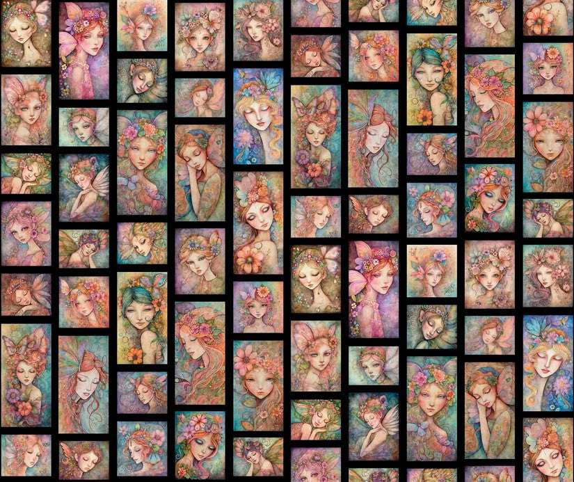 Enchanted - Fairy Portrait Patches Black