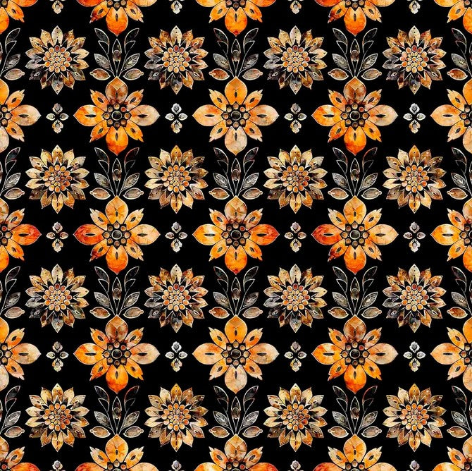 All The Buzz - Decorative Floral Black