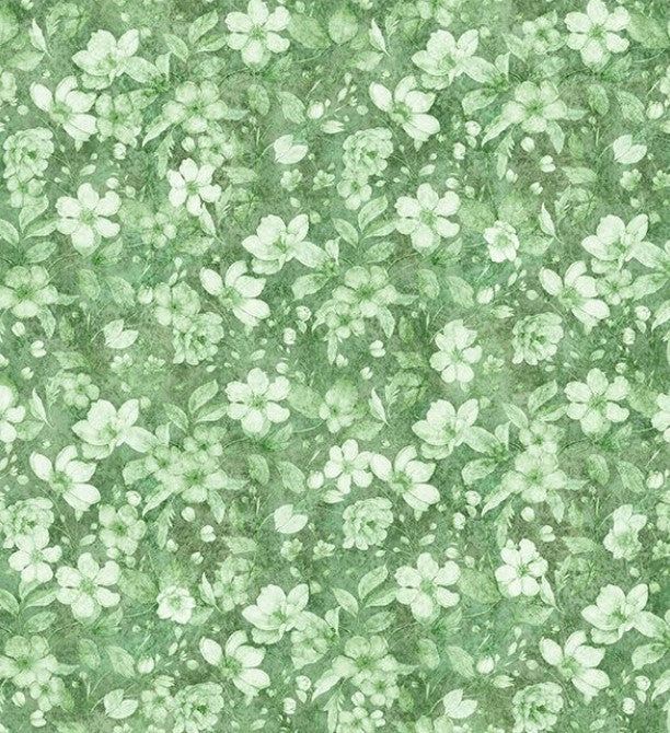 Hunny Bunny - Tonal Floral Green