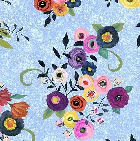 Blooming Bouquet - Floral Toss Blue