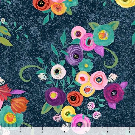 Blooming Bouquet - Floral Toss Navy