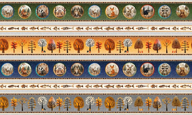 Bearsville - Woodland Border Stripe Multi