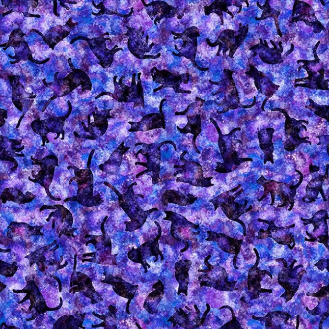 Feline Fantasia - Cat Silhouettes Purple