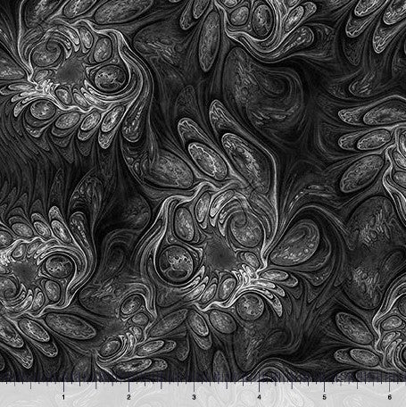 Feline Fantasia - Marble Abstract Black