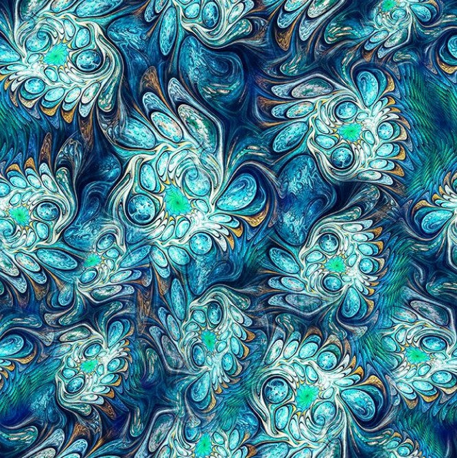 Feline Fantasia - Marble Abstract Teal