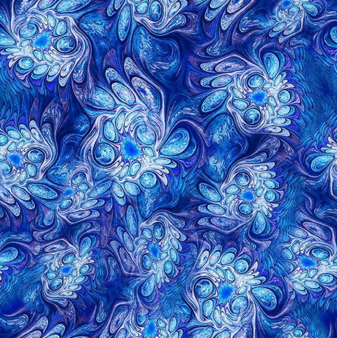 Feline Fantasia - Marble Abstract Royal