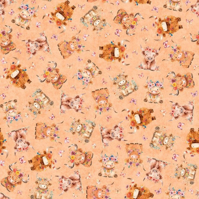 QT Cuties 2 - Baby Highland Cows Peach