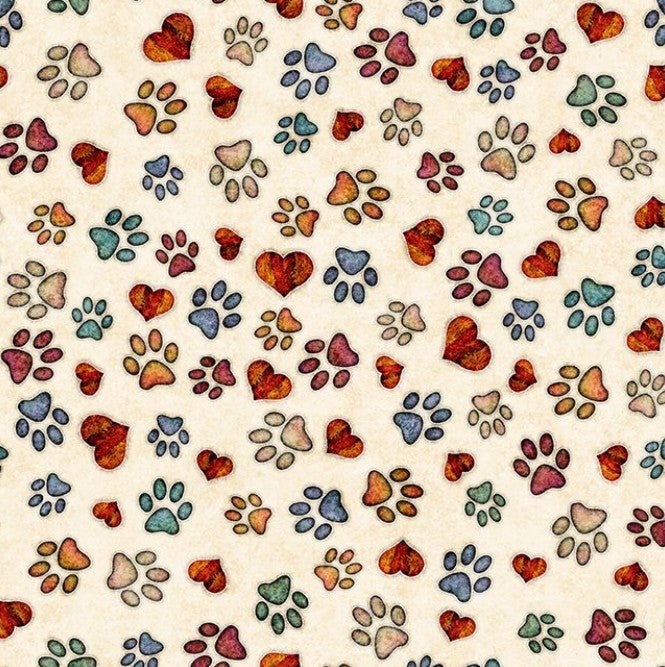 QT Cuties 2 - Puppy Dog Prints Cream