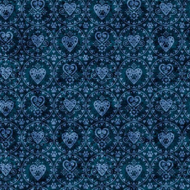 QT Cuties 2 - Heart Pawprint Navy
