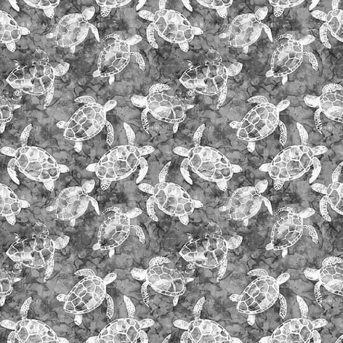 Ocean Blues - Sea Turtles Charcoal