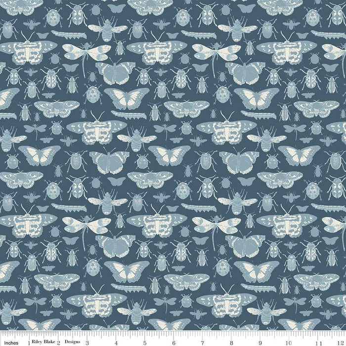 Floral Gardens - Insects Navy