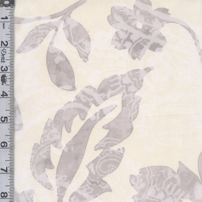 Fleur - Geometric Florals Grey 108" Wide