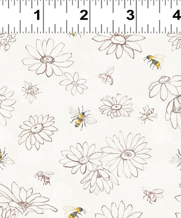 Daisy Field - Floral Sketch Cream
