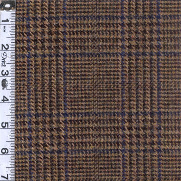 100% Wool Houndstooth Plaid - Cappuccino