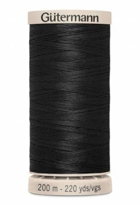 Cotton Hand Quilting Thread 100% Wax Finish Cotton - Black