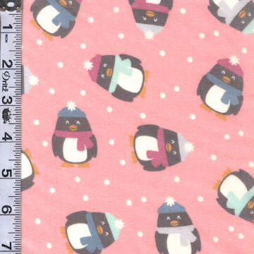 Wishwell: Snow Snuggles Flannel - Penguin Woodrose 12" Remnant