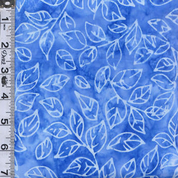 Artisan Batiks: Floral Wave - Large Leaves Blue Jay