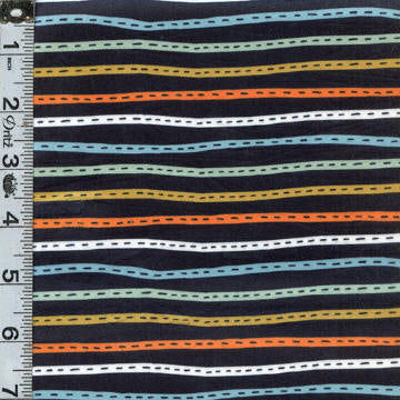 Minky - Stripe - Wavy Lines Black