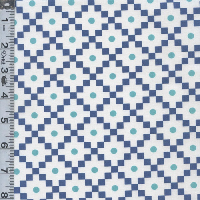 Simply Delightful - Tile Dot Off White Nautical Blue