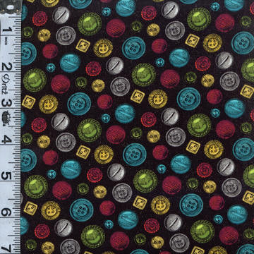 Sewing is My Happy Place - Buttons Black