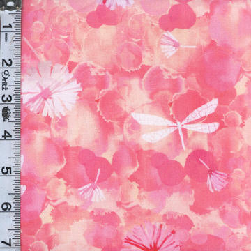 Dragonfly Dreams - Floral & Dragonflies Peach/Multi