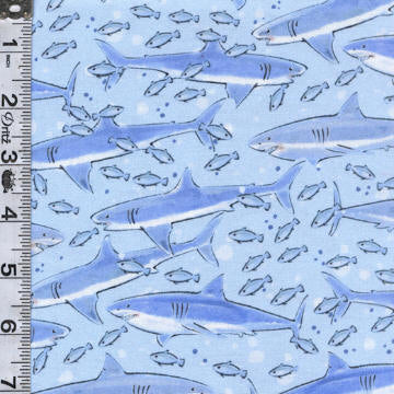 Ocean Blue Digital Print - Sharks