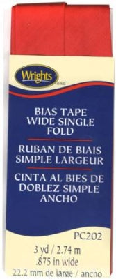 Wide Single Fold Bias Tape - Scarlet